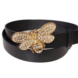 •Bee Chic• Rhinestone Buckle Belt (Black Edition)